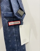 Krawat elegancki niebieski granatowy renomowanej marki Willsoor