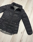 Czarna kurtka puchowa przejściowa pikowana Calvin Klein Jeans S prosta