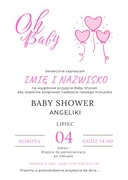 BABY SHOWER - personalizowane zaproszenie dla dziewczynki lub chłopca 