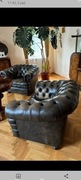 Komplet gabinetowy skorzany rochester oryginalny chesterfield 