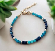 Bransoletka kamienie naturalne Lapis Lazuli Apatyt  Turkus hematyt 