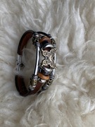 Bransoletka z ekoskóry damska z ozdobnym motywem