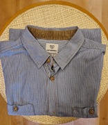 Męska KOSZULA Cottonfield "L" bawełna niebieskie paseczki sztruks jak nowa