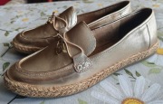 Damskie skórzane złote espadryle Lasocki, rozm.39