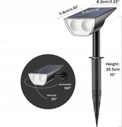 Reflekt Solarny LED Linkind, Wodoodporny, Ścienny, Wbijany, 3 Tryby Pracy