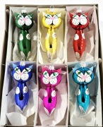 Bombki choinkowe szklane 6 szt kotki kształtki retro jak prl kotek kot