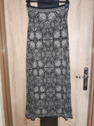 214. Damska długa sukienka bez ramiączek czarno białe wzorki rozmiar S