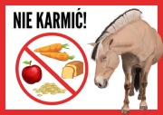 Tabliczka "Nie karmić" koni PCV