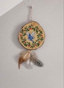 Łapacz snów z drewna świąteczny wieniec 