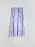 Reserved spódnica maxi długa cygańska boho kwiaty midi fioletowa lawendowa