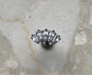Kolczyk Labret Tytan z Cyrkoniami Łuk Korona Kryształki 8 mm, 1,2 mm (16G)
