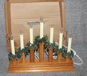 Lovisa świąteczny świecznik 7x3W drewniana podstawa