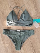NOWY STROJ H&M KHAKI 36 38 BIKINI ZIELONY