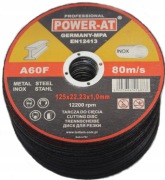 50 szt TARCZA DO CIĘCIA METALU STALI INOX 125x1,0 POWER-AT