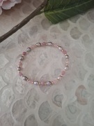 Bransoletka handmade z naturalnych kamieni hematyt agat perły 
