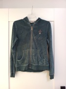 michael kors ciemnozielona welurowa bluza z kapturem rozpinana damskaM