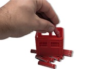 czerwony koszyk na baterie AAA organizer w kształcie skrzynki