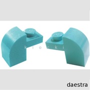 LEGO 6091 SKOS ZAOKRĄGLONY średni lazurowy / Medium Azure - 2 szt