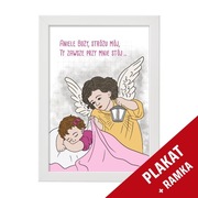 Plakat religijny +rama, Anioł i dziewczyna,prezent