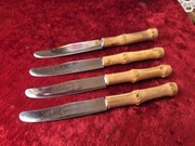 Stare noże z bambusowym uchwytem rączką