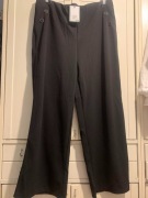 H&M szerokie spodnie dżersejowe wide leg kuloty wysoki stan guziki