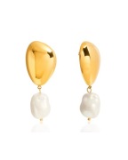 Kolczyki old money vintage duża perła Złote lux