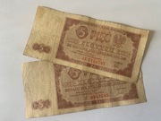 Zestaw 5 Złotych 1948 x2 - Traktorzysta  - PRL