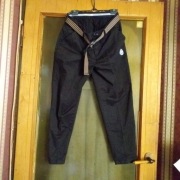 TOM TAILOR  Czarne spodnie z paskiem, 7/8,    rozm. 40