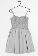 H&M sukienka satynowa koronkowa gorsetowa srebrna metaliczna na wesele y2k