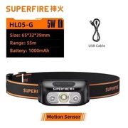 Latarka czołowa LED SuperFire HL-05L, Akumulatorowa, Mocna