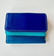 Portfel włoski MyWalit damski mały miękka skóra niebieski