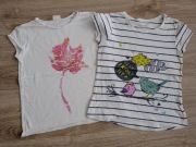 2 x Bluzka koszulka t-shirt krótki rękaw rozm. 140