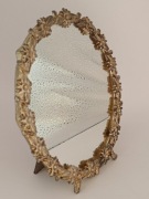 Posrebrzane, owalne lustro