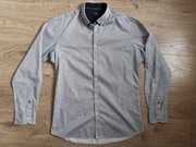 Koszula męska długi rękaw Top Secret slim casual wzór używana 42/43 L 