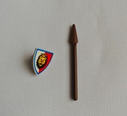 Lego Castle tarcza 3846p4d oraz dzida (włócznia) old brown 4497