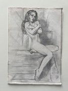 Rysunek akt kobiecy – oryginał – ołówek na papierze – ok. 29 x 20 cm