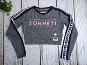 152 Sonneti Szary crop top z lampasami