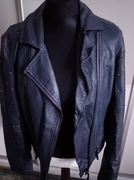 skóra ekologiczna  40/L grafitowy zamki ,napy metalowe,ramoneska