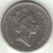Wielka Brytania 5 pence pensów 1990 - 18 mm - nr 4