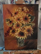 Obraz "Jesienne kwiaty" Ręcznie malowany