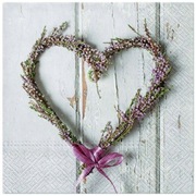 SERWETKI PAPIEROWE KWADRATOWE - LAWENDOWE SERCE - 33X33 - TETE A TETE