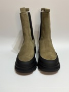 Botki JOOP! Velluto Chelsea skóra zamszowa- khaki-r.43-gruba podeszwa- nowe