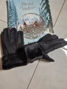 rękawice ciepłe męskie duże zimowe ogrzewane futrem skóra