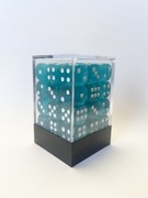 Zestaw 36 kostek k6 d6 w pudełku 12mm turkusowe