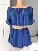 Bluzka tunika r. L 40 dekolt carmen wiskoza tencel kobaltowa niebieska