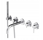 OMNIRES Y Bateria wannowa 5-otworowa z długą wylewką CHROM Y1237/1CR