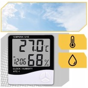 Stacja Pogodowa HTC 1 Termometr Higrometr Czujnik Zegar Budzik Meteo Nowa