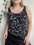 Czarna bluzka z twarzami stradivarius xs