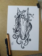  Rysunek: koń - cienkopis, blok tech. A4 250 g/m2