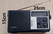 Zabytkowe radyjko Philips 2 Band Portable 390, na chodzie, 230V lub baterie